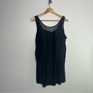 Meet Curve black mesh top swim dress, size 2X